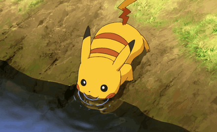 Pikachu tomando água / Imagens Fofas para Tumblr, We Heart it, etc