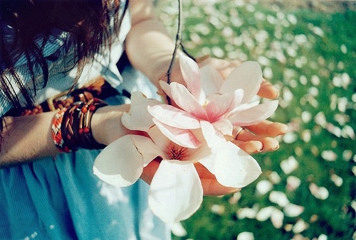 Segurando flor / Imagens Fofas para Tumblr, We Heart it, etc
